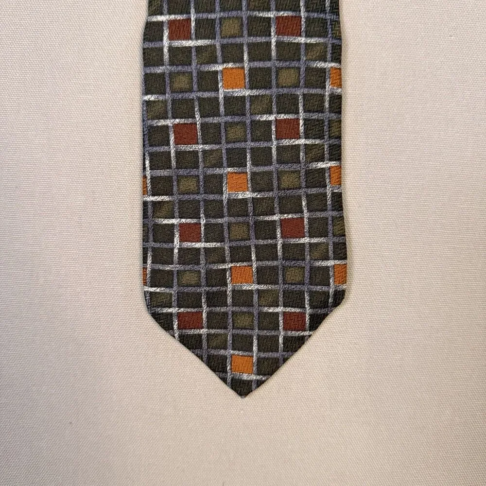 COACH Italian Silk Tie Geometric Design Luxury Stunning Made in Italy 60” x 3.5”